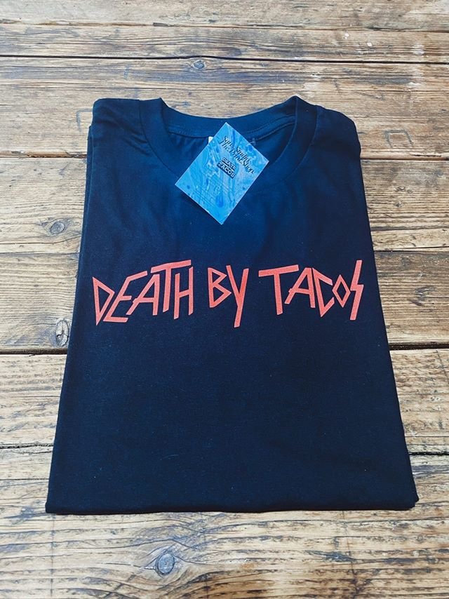 Death by Tacos Slayer t-shirt (reverse)